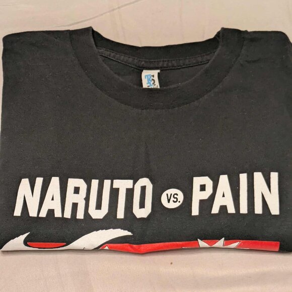 Naruto vs Pain Graphics Tee Mens Small Black Shortsleeve Pullover Top - Picture 4 of 8